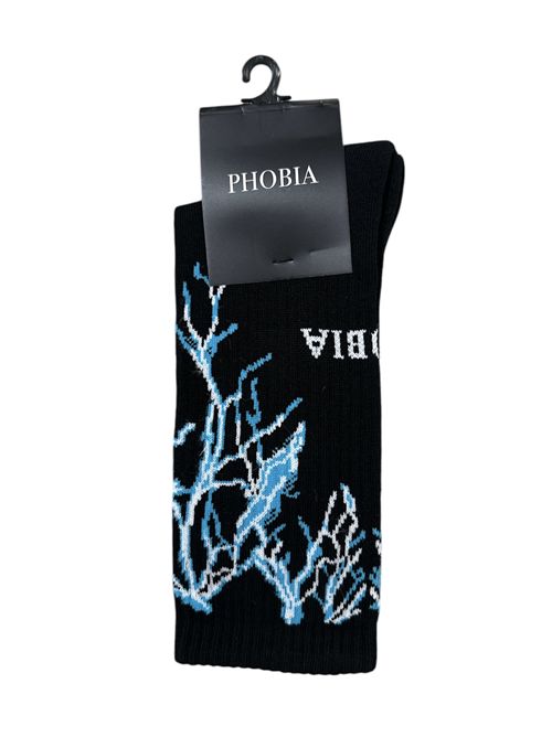 Calzini neri con logo PHOBIA | PHA00053CZNERO CELESTE